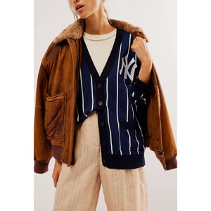 Free People 'Yankees' Blue Cotton Cardigan Size XS